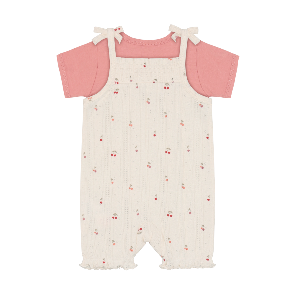 Cherries Short Sleeve Romper Set