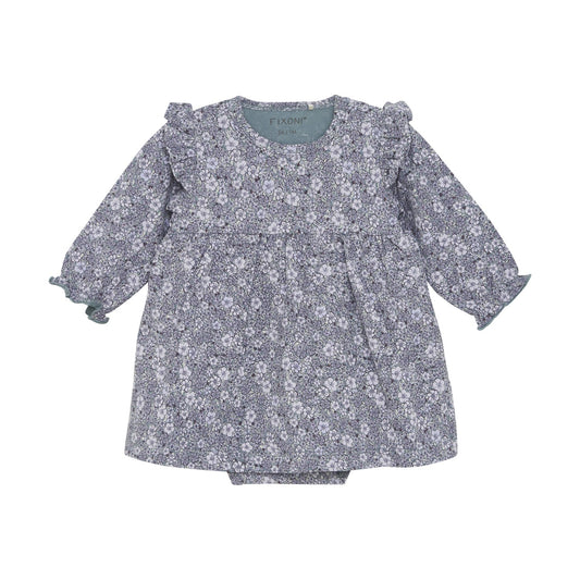 FIXONI Baby Long Sleeve Floral Dress – Soft Lavender Bloom