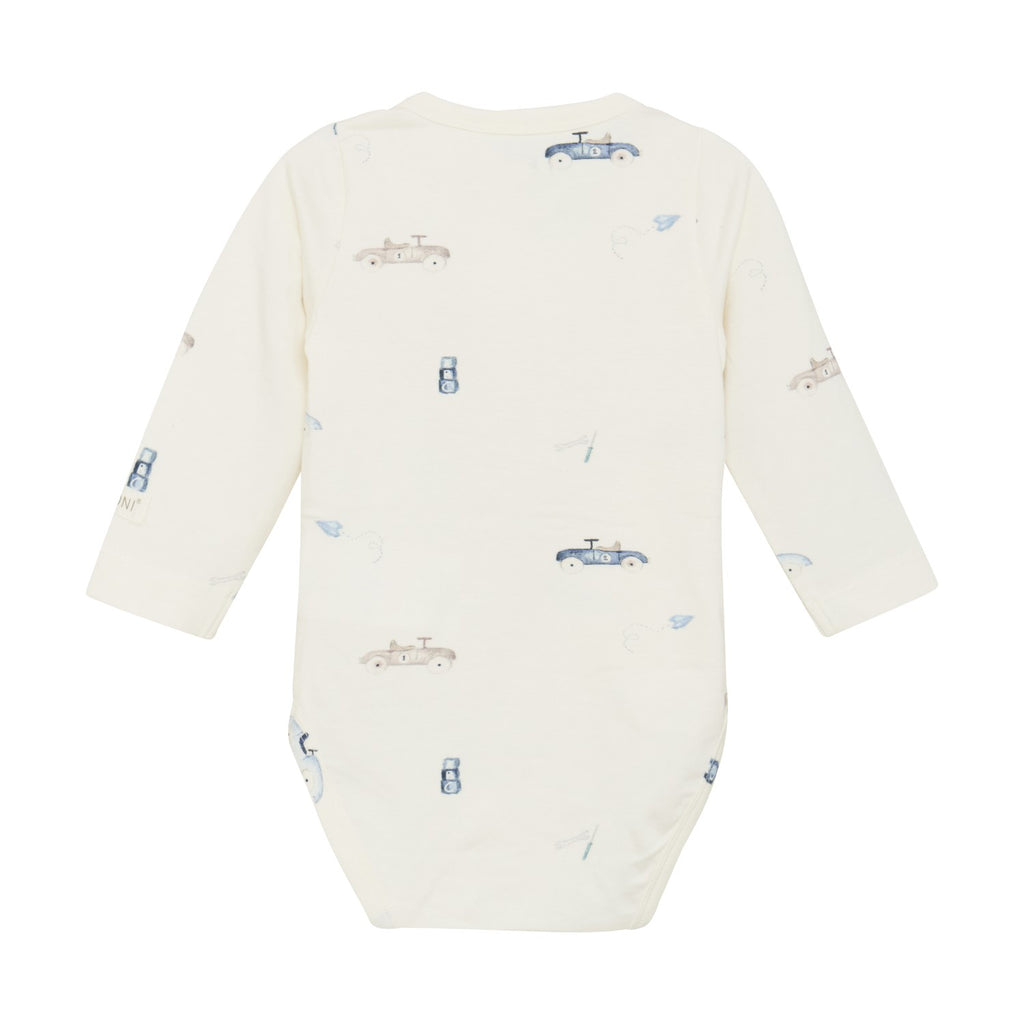 FIXONI Long-Sleeve Wrap Bodysuit - Vintage Cars - Wild Lapin Children’s Boutique