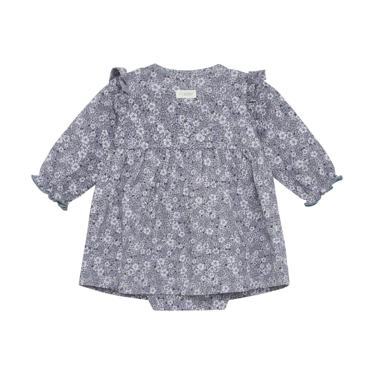 FIXONI Baby Long Sleeve Floral Dress – Soft Lavender Bloom